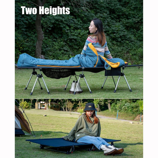 高さ2段階調節折りたたみコット