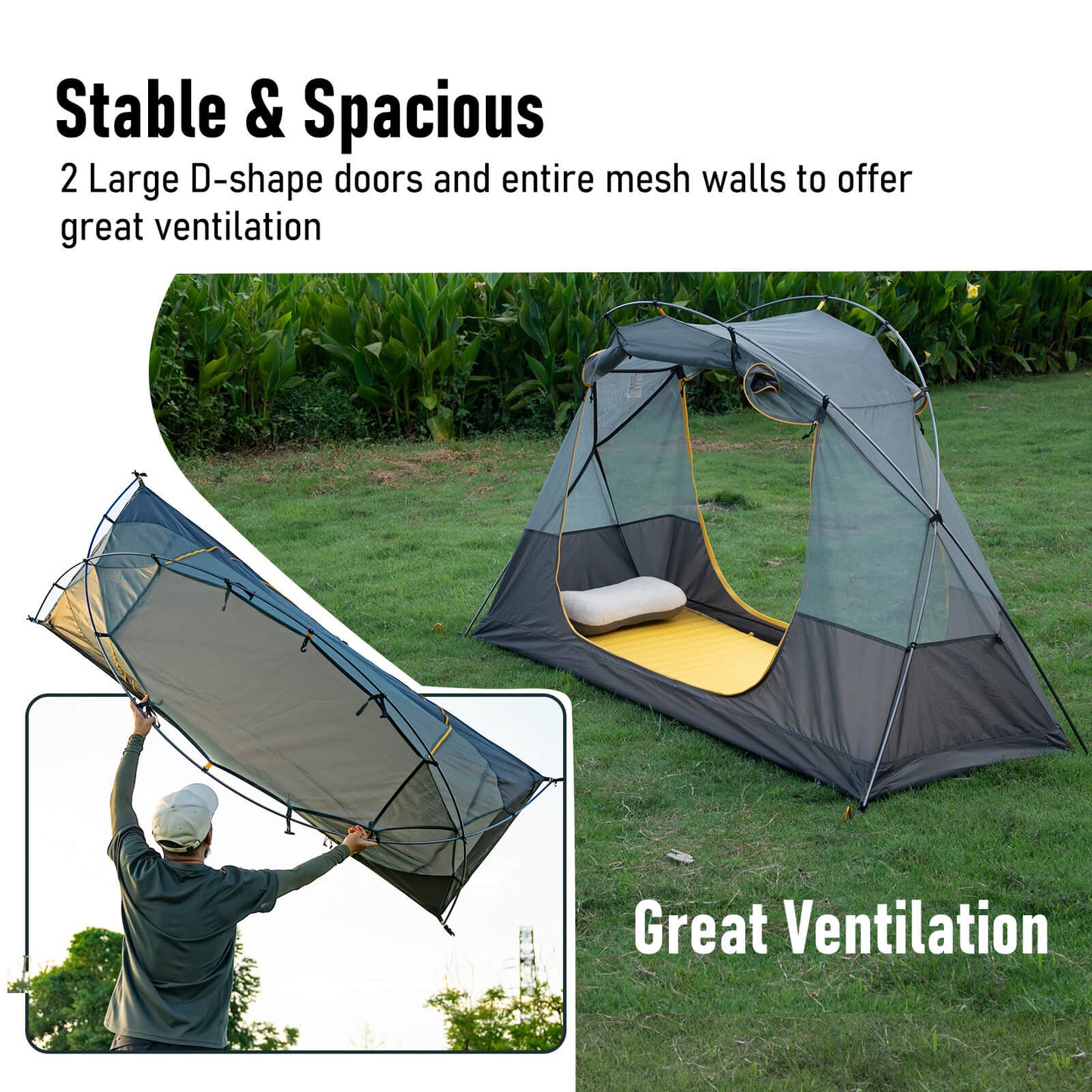 1-Person Ultralight Backpacking Tent