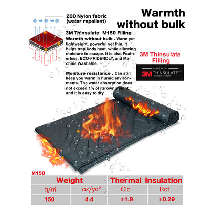 Hooded 3M Thinsulate Camping Blanket 307H