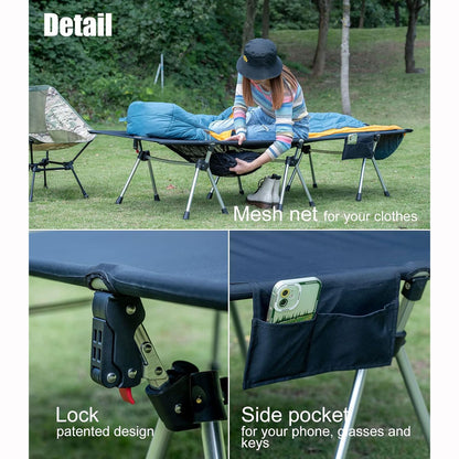 高さ2段階調節折りたたみコット