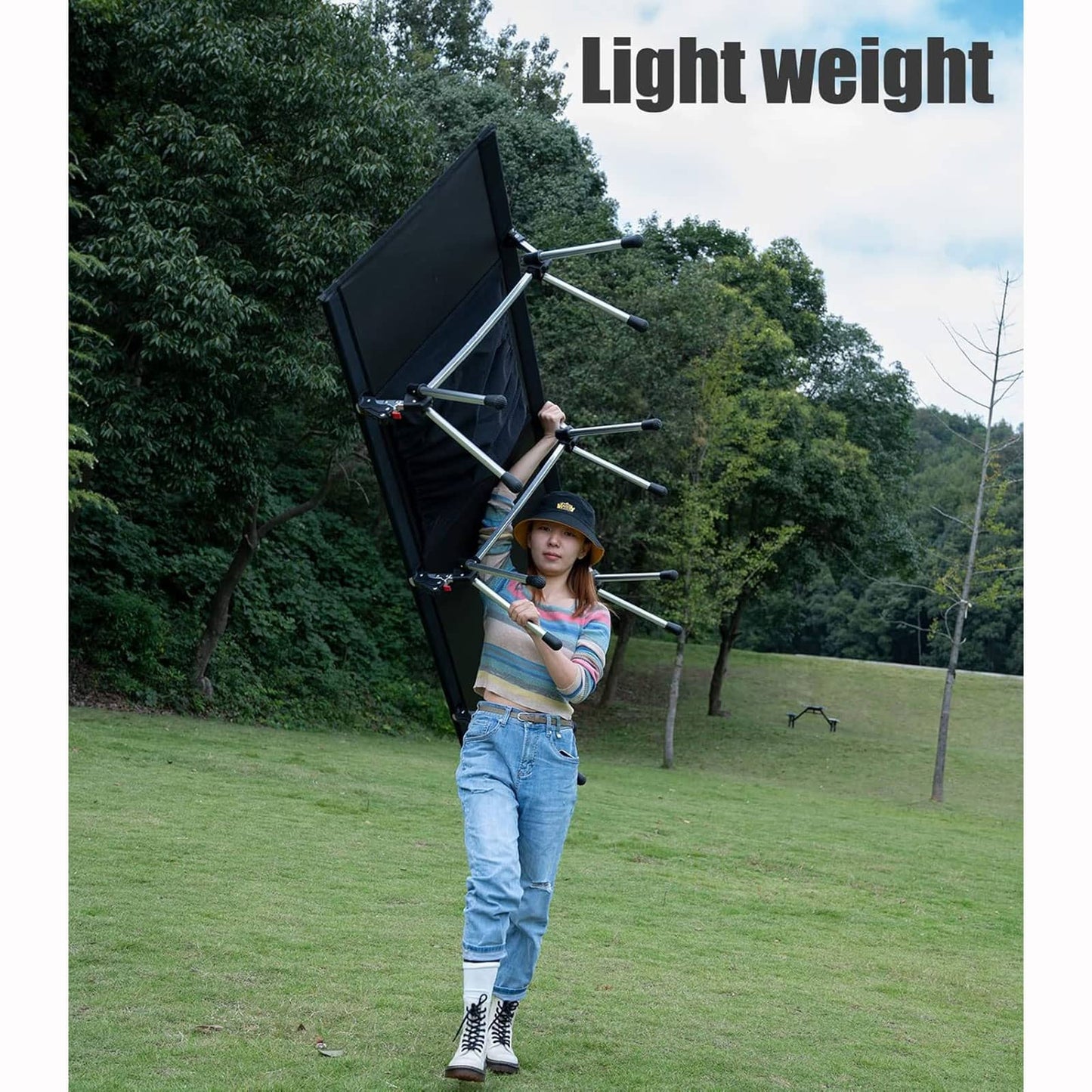 高さ2段階調節折りたたみコット