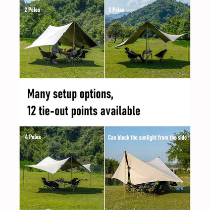 6–12 Person Camping Tarp Shelter