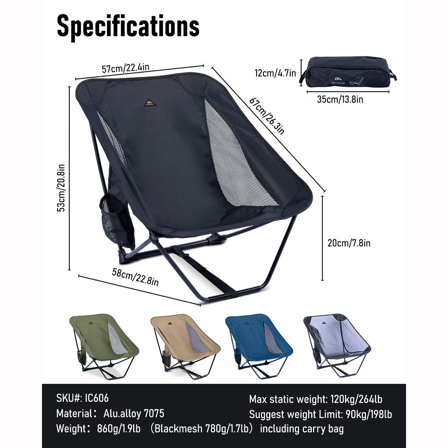 Low Ultralight Camping Chair