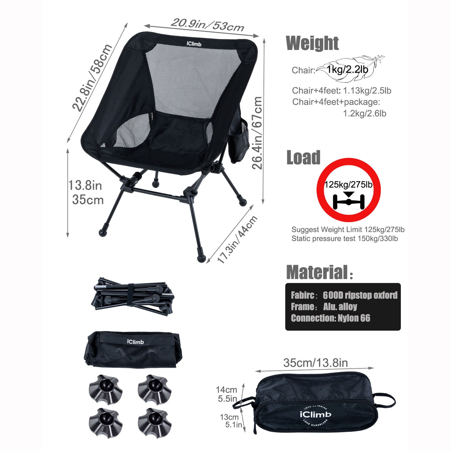 Square-Frame Camping Chair