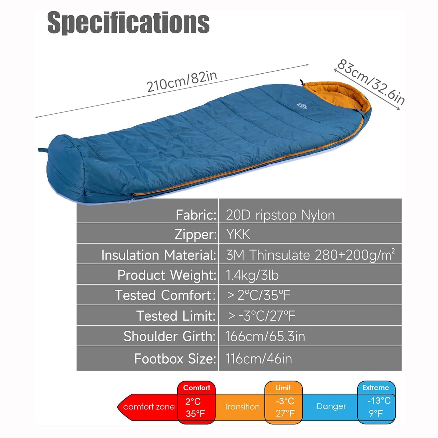 3M Thinsulate Mummy Sleeping Bag 280
