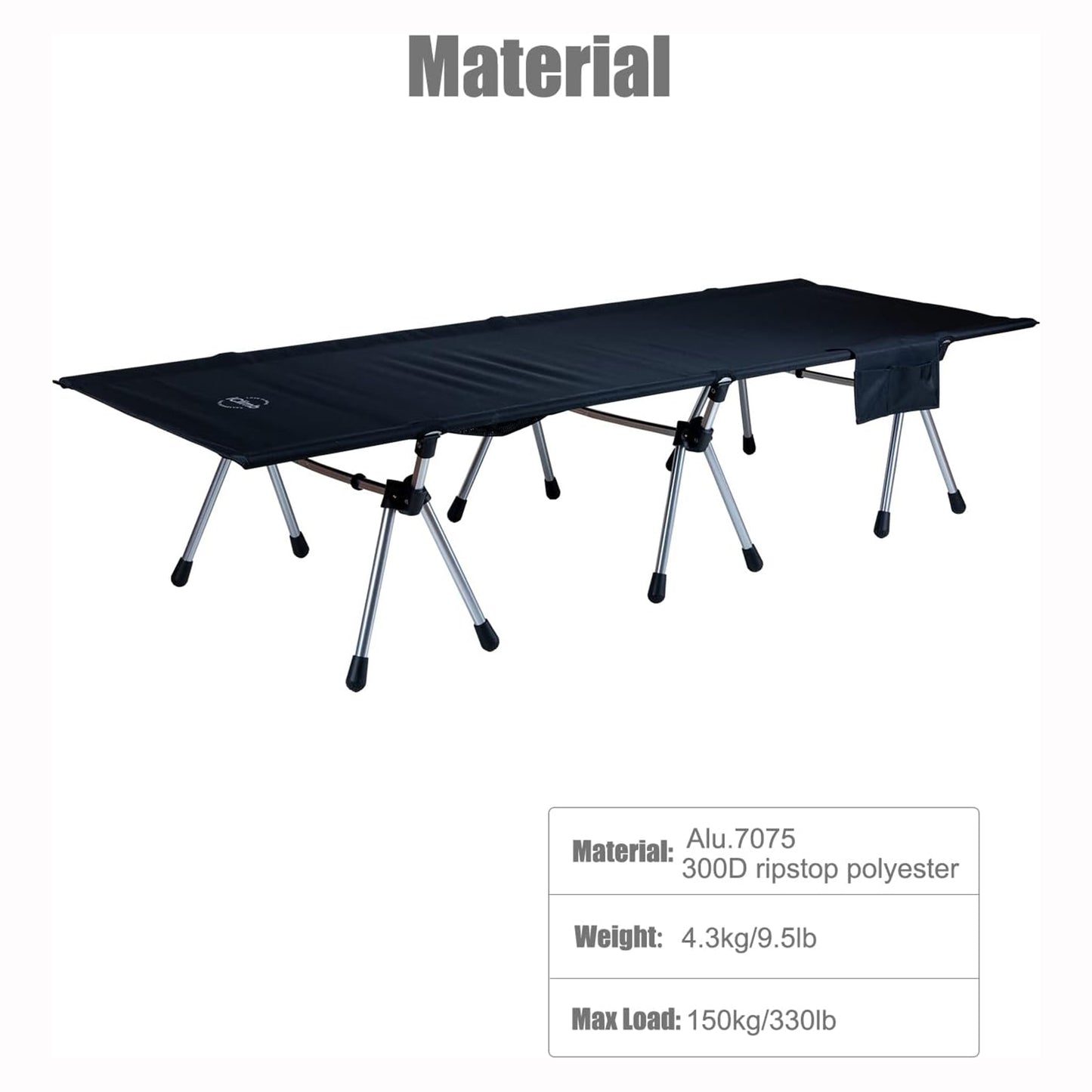 高さ2段階調節折りたたみコット