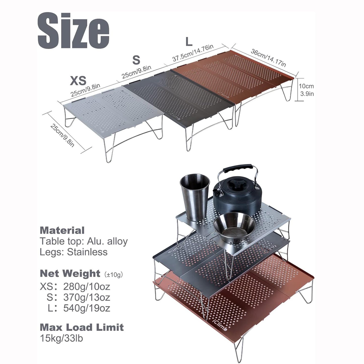 Mini Solo Folding Table Mini/S/L
