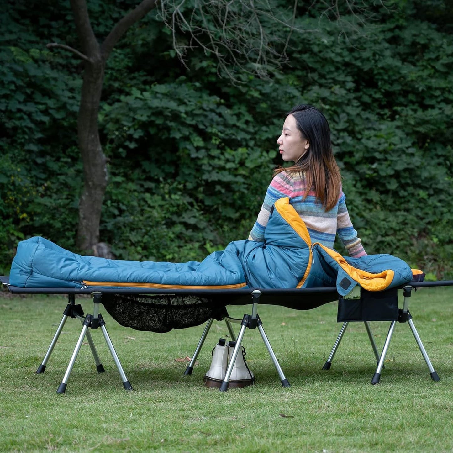 高さ2段階調節折りたたみコット