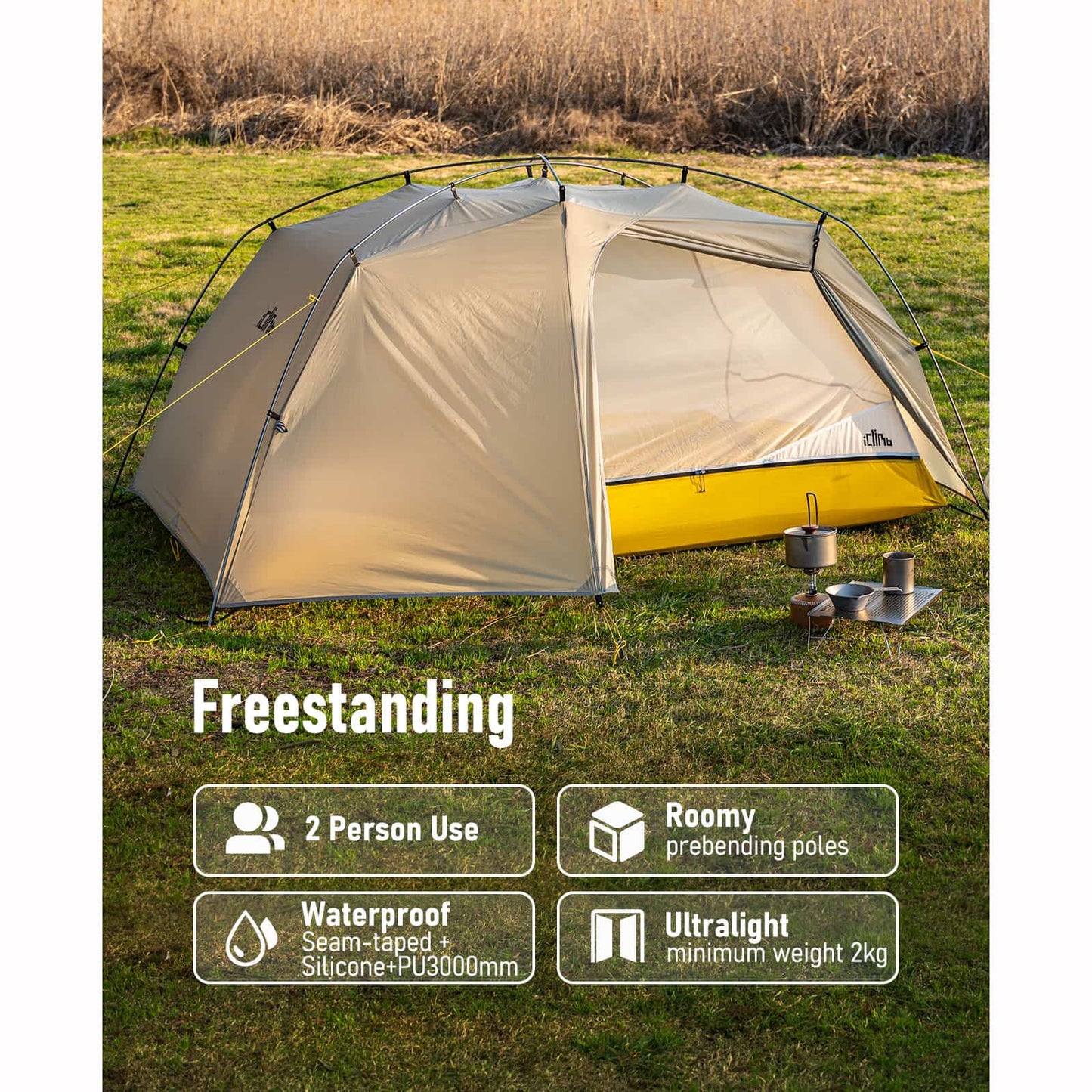 2-Person Ultralight Backpacking Tent