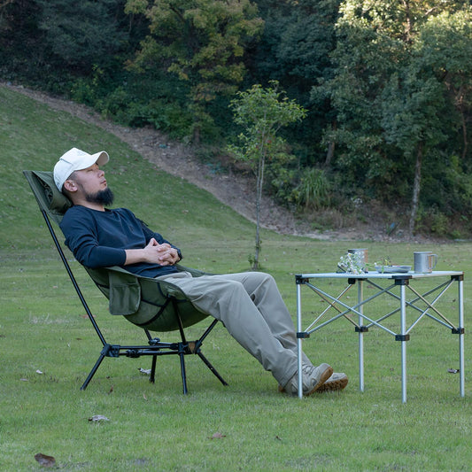 トライフレームキャンプチェア リクライニング調節可能