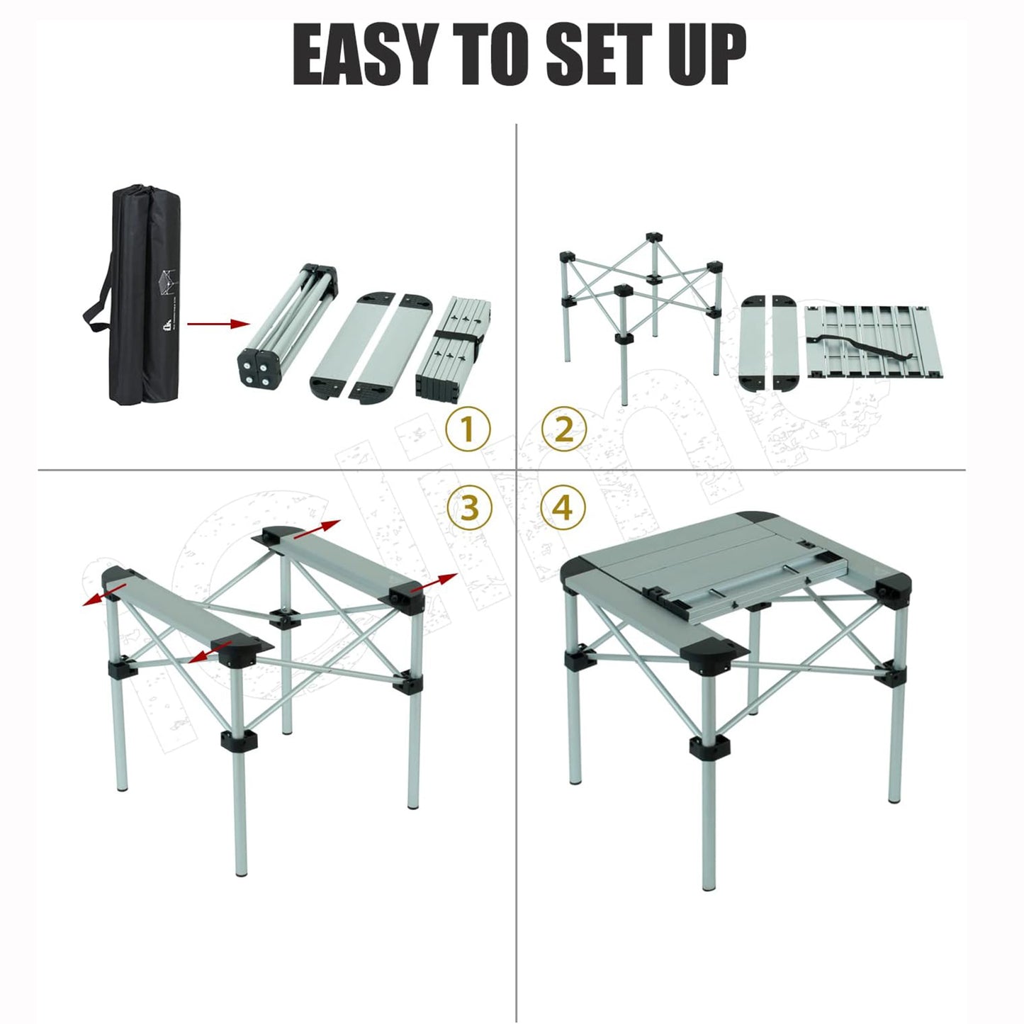 Alu. Folding Square Table S/M/L
