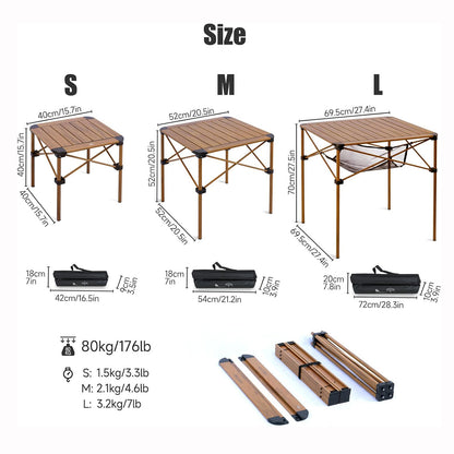 Alu. Folding Square Table S/M/L